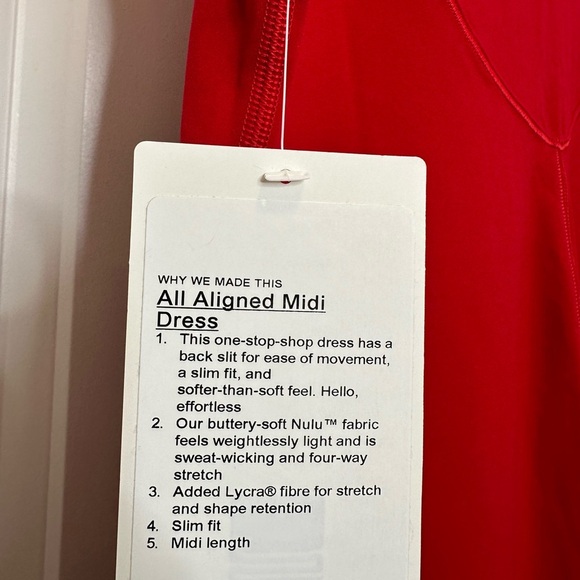 Lululemon Red All Aligned Sleeveless Midi Dress size 8 - Picture 12 of 13